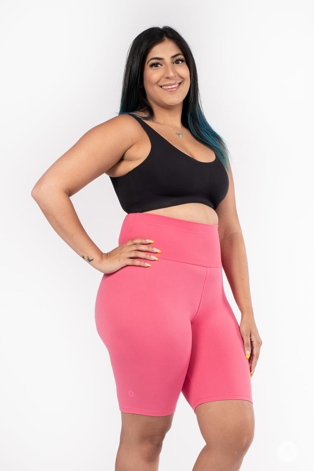 Neon plus top size biker shorts